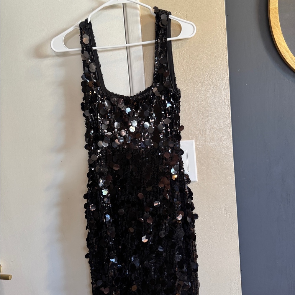Lulu's Black Sequin Party Dress